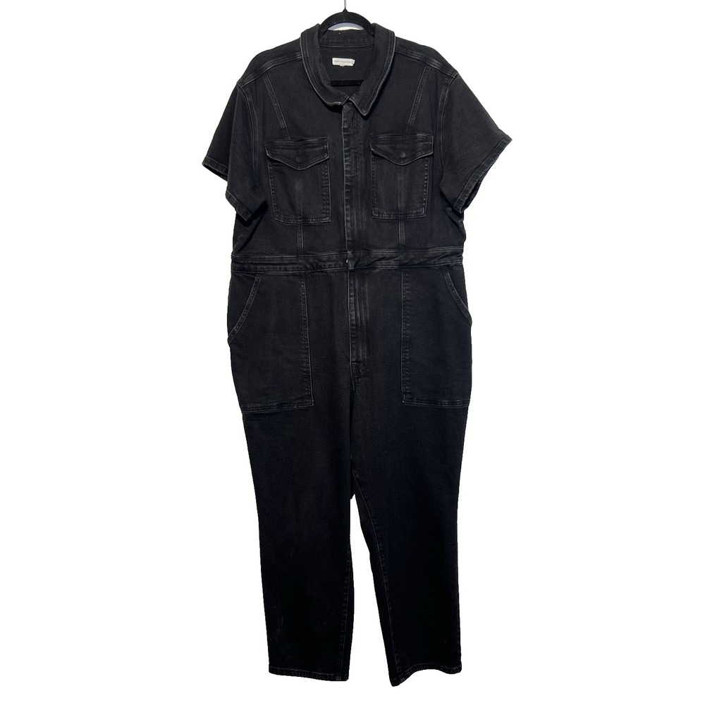 Good American Women's Fit for‎ Success Utility Denim Jumpsuit Sz 7